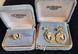 Vintage Gorham Sterling Silver Ring Sz 13 Ornate Unicorn Earrings