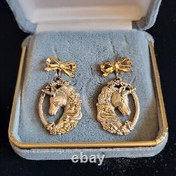 Vintage Gorham Sterling Silver Ring Sz 13 Ornate Unicorn Earrings