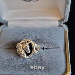 Vintage Gorham Sterling Silver Ring Sz 13 Ornate Unicorn Earrings