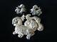 Vintage Gumps Gugliemo Cini Sterling Silver Foo Dog Dragon Brooch With Ear Rings