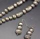 Vintage Hand Stamped Sterling Silver Navajo Pearls Necklace & Earrings Set