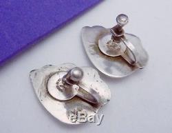 Vintage Hector Aguilar Taxco Mexican Sterling Silver Shell Form Earrings 20702