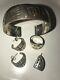 Vintage Hopi Sterling Silver Cuff Bracelet/ring Size 7/earring/pendant Set Signe