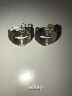 Vintage Hopi Sterling Silver Cuff Bracelet/ring Size 7/earring/Pendant Set Signe