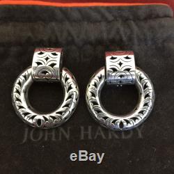 Vintage JOHN HARDY Sterling Silver Dangle Earrings. Clip On