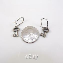 Vintage James Avery Sterling Silver Key Dangle Earrings LFE5