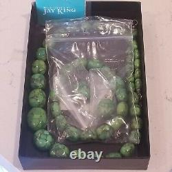 Vintage Jay King DTR Sterling 925 Green Turquoise Earrings Bracelet Necklace