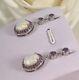 Vintage Jewellery Sterling Silver Earrings Jewelry Opals And Amethysts Ear Rings