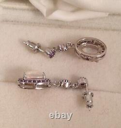 Vintage Jewellery Sterling Silver Earrings Jewelry Opals and Amethysts Ear Rings