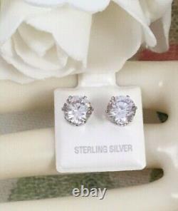 Vintage Jewellery Sterling Silver Earrings White Sapphires Jewelry Ear Rings