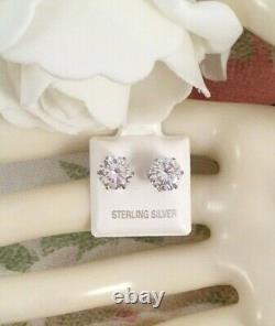 Vintage Jewellery Sterling Silver Earrings White Sapphires Jewelry Ear Rings