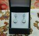 Vintage Jewellery Sterling Silver Earrings With Opals White Sapphires Jewelry