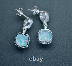 Vintage Jewellery Sterling Silver Opal Earrings Antique Art Deco Dress Jewelry
