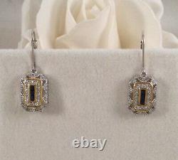 Vintage Jewellery Sterling Silver and Gold Earrings Antique Deco Jewelry