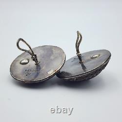 Vintage John Hardy Granulated Dome Sterling Silver Clip On Earrings