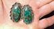 Vintage Large Navajo Blue Green Spiderweb Turquoise Sterling Silver Earrings
