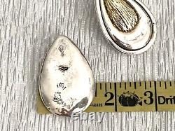 Vintage Large Sterling Silver Teardrop Post Back Earrings 24 Grams