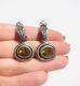 Vintage Lazaro Sterling Silver Citrine Drop Earrings