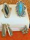 Vintage Lot Native American Sterling Silver 2 Rings Earrings Pendant Turquoise