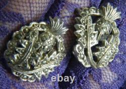 Vintage Marcasite wheat design 0.925 Sterling Silver screw back earrings