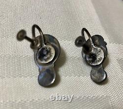 Vintage Margot De Taxco Sterling Silver Necklace & Earrings Set # 5209