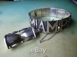 Vintage Margot de Taxco Sterling Silver AM PM Bracelet and Earrings Set Mexico