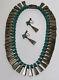 Vintage Mexican Necklace Earrings Set Sterling Silver Turquoise Link