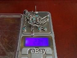 Vintage Mexican Sterling Silver 925 Turquoise and Multi-stone Earrings