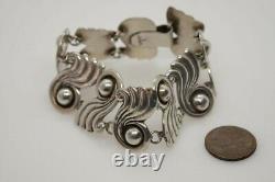 Vintage Mexican Sterling Silver Necklace Bracelet & Earrings Suite