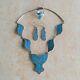 Vintage Mexico 925 Sterling Silver Crushed Lapis Necklace, Earrings, & Ring