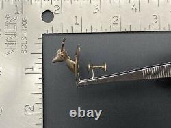 Vintage Mexico Enamel Arrow Bow Deer Sterling Silver Screw On Earrings