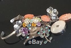 Vintage Mexico Sterling Rings Earrings Bracelet Brooch Necklace Jewelry Lot