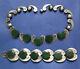 Vintage Mexico Sterling Silver Green Onyx Necklace Earrings Set By Jose Anton