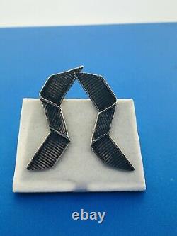 Vintage Mignon Faget 14K Yellow Gold Sterling Silver 925 Large Bow Earrings