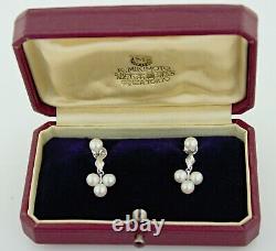 Vintage Mikimoto Culture Pearls Earring Screw Back Sterling Silver