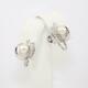 Vintage Mikimoto Pearl Modernist Swirl Screw Back Sterling Silver Earrings Qze5