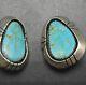 Vintage Navajo Sterling Silver & Turquoise Shadowbox Earrings Clip-on