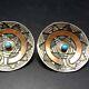 Vintage Navajo Sterling Silver And Copper Turquoise Earrings Wedding Basket