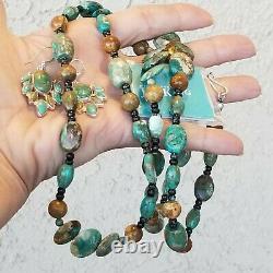Vintage NWOB JAY KING DTR 925 Sterling Earrings Smokey Quartz Turquoise Necklace