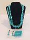 Vintage Nwt Dtr Jay King Sterling 925 Earrings & 2 Strands Turquoise Necklace