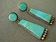 Vintage Native American Navajo 2-stone Turquoise Sterling Silver Post Earrings