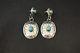 Vintage Native American Sterling Silver Earrings With Turquoise Gemstones 7.4g