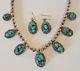Vintage Native American Sterling Silver Signed Earrings And Necklace Set