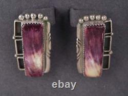 Vintage Native American sterling Spiny Oyster earrings