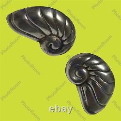 Vintage Nautilus Shell Sterling Silver Earrings
