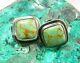 Vintage Navajo Green Royston Turquoise Sterling Silver Earrings