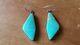 Vintage Navajo Native American Turquoise Earrings Sterling Silver Large Stone