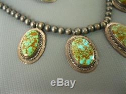 Vintage Navajo Sterling Royston Turquoise Necklace Earrings Set Andy Cadman