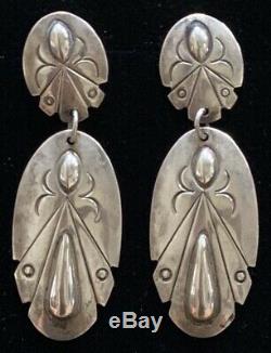 Vintage Navajo Sterling Silver Concho Earrings