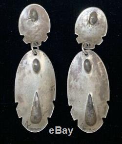 Vintage Navajo Sterling Silver Concho Earrings